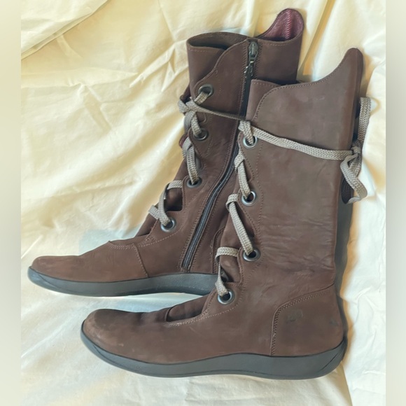 Loints of Holland size 41 leather Wave Lace up Mid- Calf Zip up Festi boho boots - Picture 3 of 8